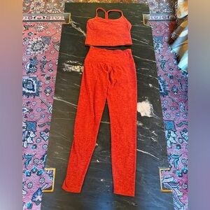 Beyond Yoga Spacedye Slim Racerback Cropped Tank + Leggins Set